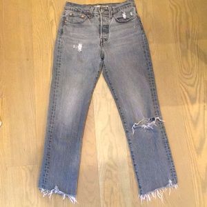 Levi’s dark grey/black wedgie straight jeans